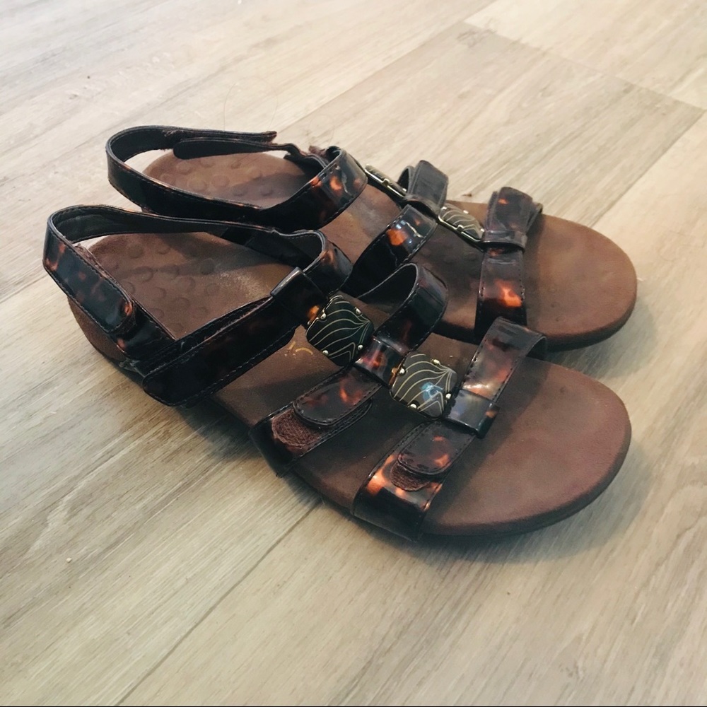 Vionic Sandals Tortoise Shell Multi Strap Cute - image 2
